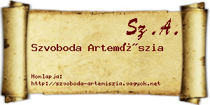 Szvoboda Artemíszia névjegykártya